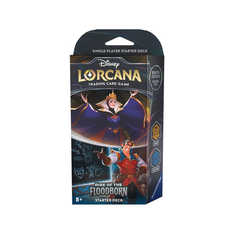 Disney - Lorcana - Rise of the Floodborn - Starter Deck - Amber & Sapphire The Queen and Gaston