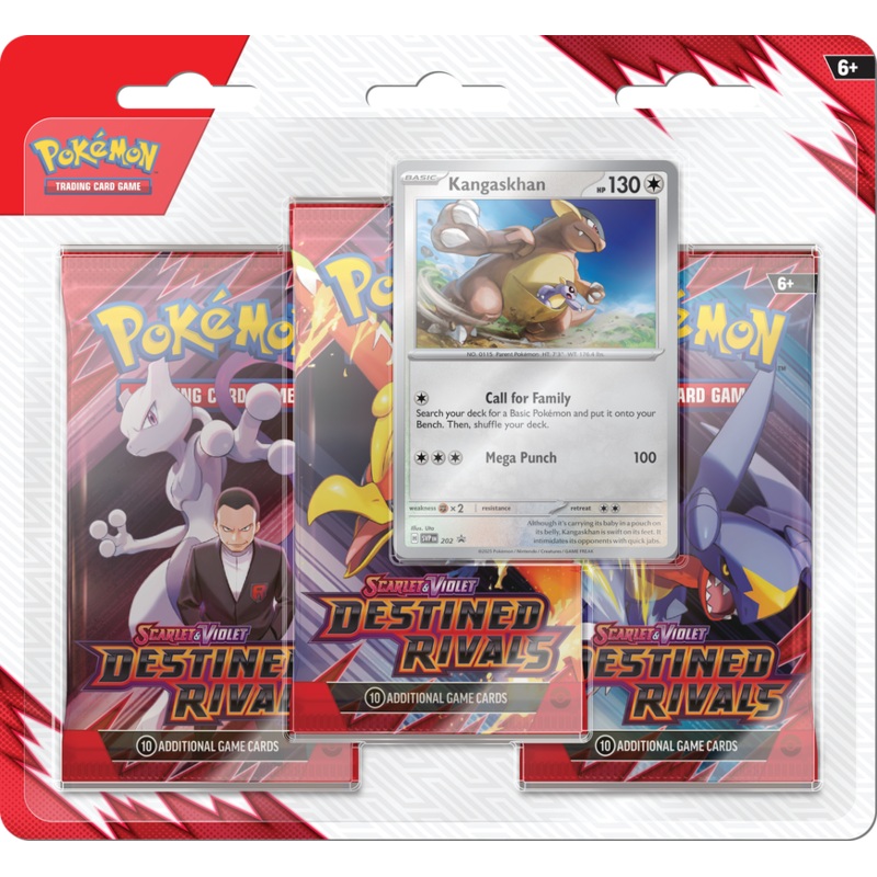 Pokemon - Scarlet and Violet - Destined Rivials - 3 Pack Blister - Kangaskhan