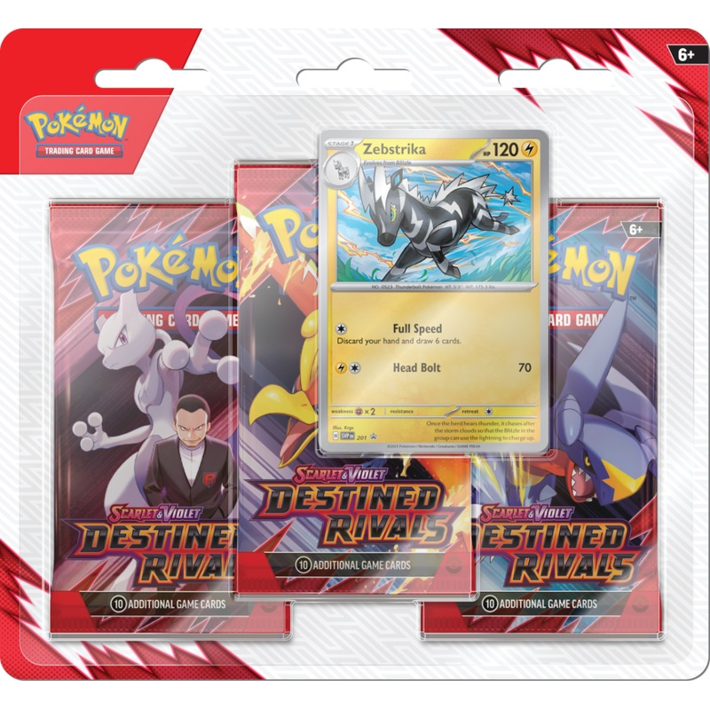 Pokemon - Scarlet and Violet - Destined Rivials - 3 Pack Blister - Zebstrika