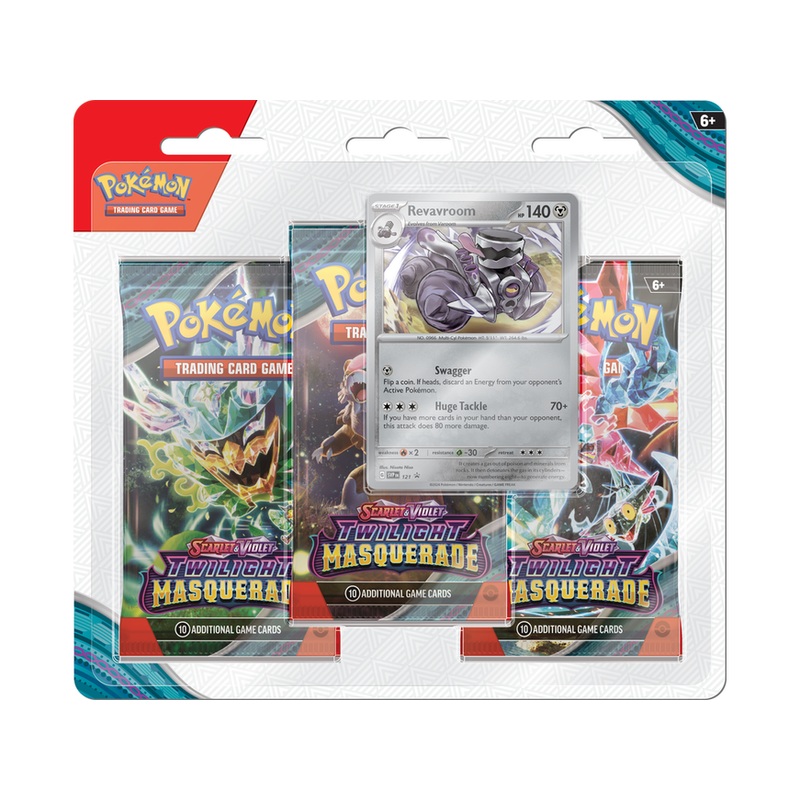 Pokemon - Scarlet and Violet - Twilight Masquerade - 3 Pack Blister Pack - Revavroom