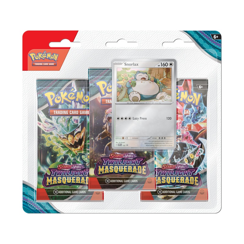 Pokemon - Scarlet and Violet - Twilight Masquerade - 3 Pack Blister Pack - Snorlax