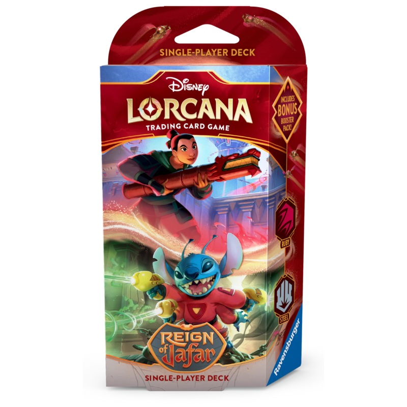 Disney - Lorcana - Reign of Jafar - Starter Deck - Ruby & Steel - Mulan & Stitch