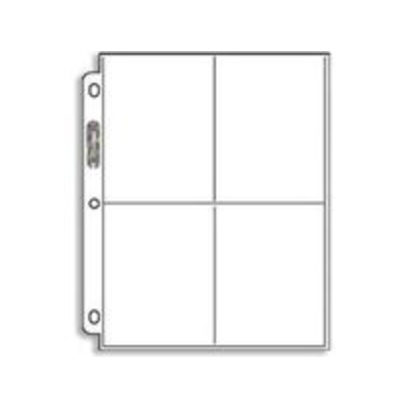 Ultra Pro - 4 Pocket Trading Card Binder Pages - Box of 100
