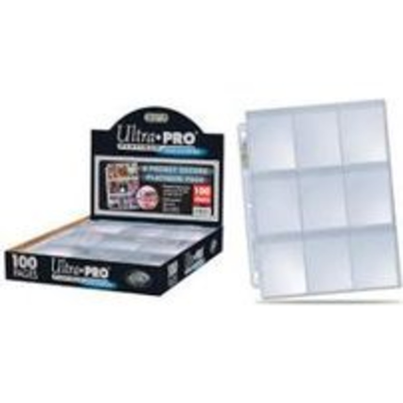 Ultra Pro - 9 Pocket Platinum Binder Pages - with Protective Flap - Box of 100 Pages