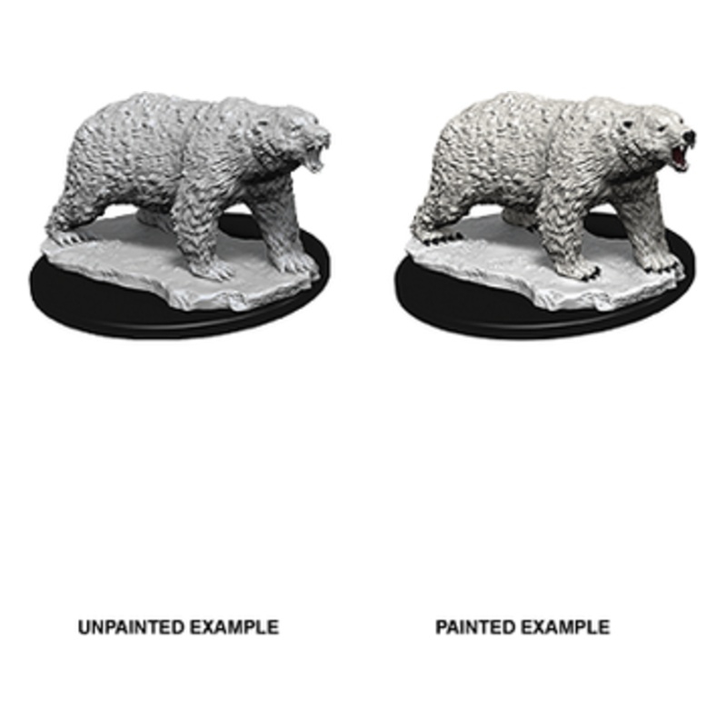 Wizkids - Dungeons and Dragons - Unpainted Miniatures - Deep Cuts - Polar Bears - 73727