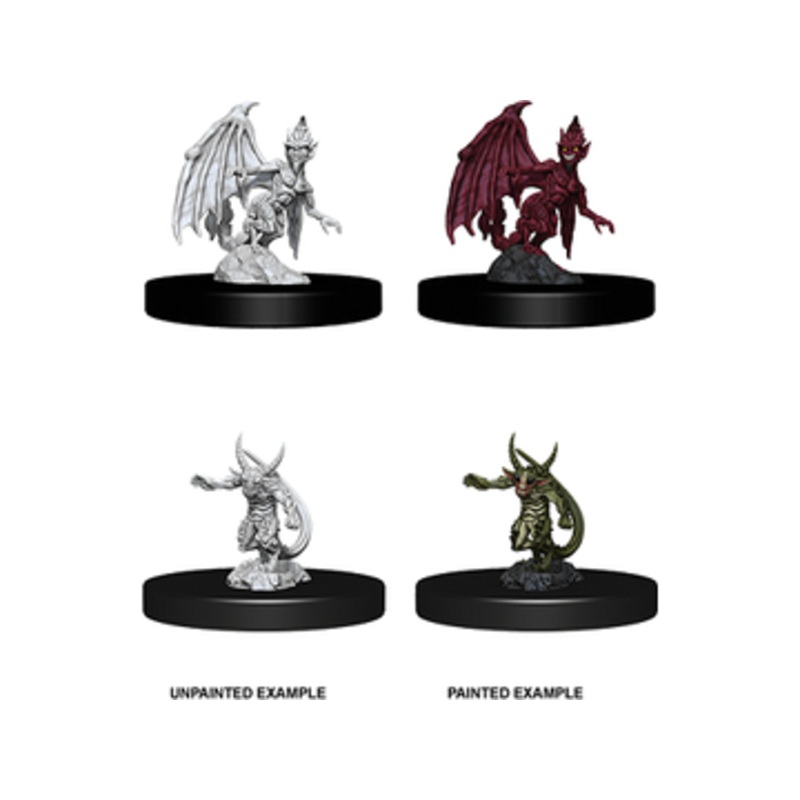 Wizkids - Dungeons and Dragons - Unpainted Miniatures - Nolzurs Marvelous Miniatures - Quasit and Imp - 73719