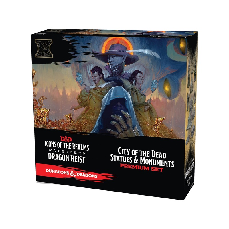 Wizards of the Coast - Dungeons and Dragons - Icons of the Realms - Waterdeep Dragon Heist - City of the Dead Statues and Monuments Premium Case Incentive Set