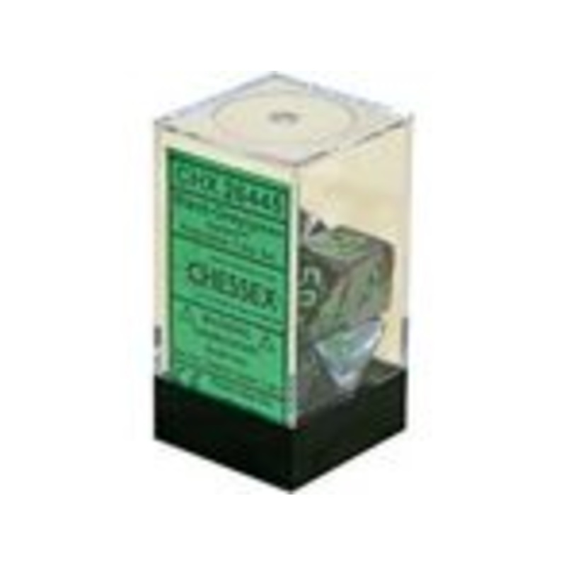 Chessex Dice - Gemini Black-Grey with Green - Set of 7 - CHX 26445