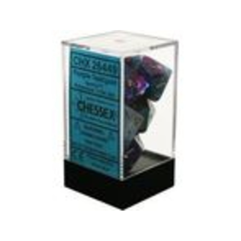 Chessex Dice - Gemini Purple-Teal with Gold - Set of 7 - CHX 26449