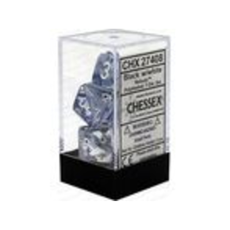 Chessex Dice - Nebula Black with White - Set of 7 - CHX 27408