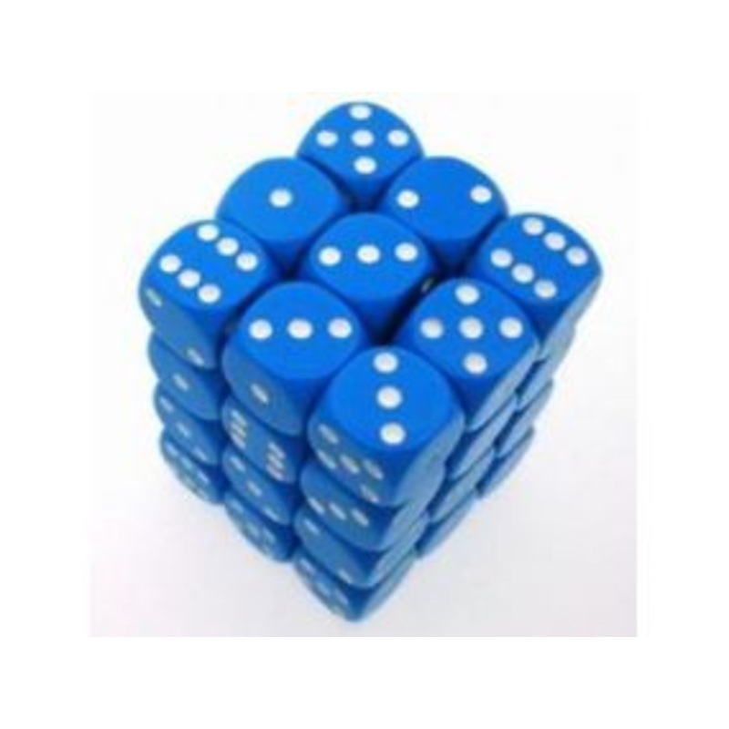 Chessex Dice - Opaque Light Blue with White - Set of 36 D6 - CHX 25816