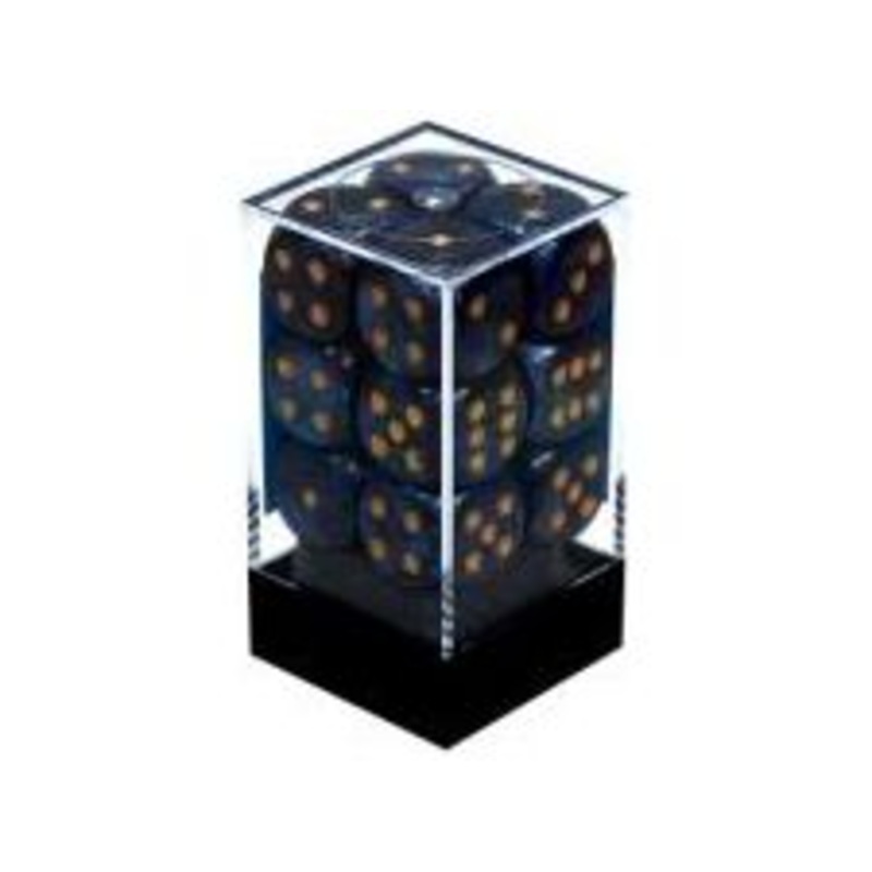Chessex Dice - Scarab Royal Blue with Gold - Set of 12 D6 - CHX 27627