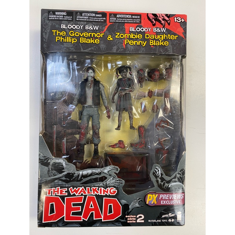 McFarlane Toys - Walking Dead - Bloody Black & White Governor and Daughter Penny Blake - Series 2 Figure Set - PX Previews Exclusive