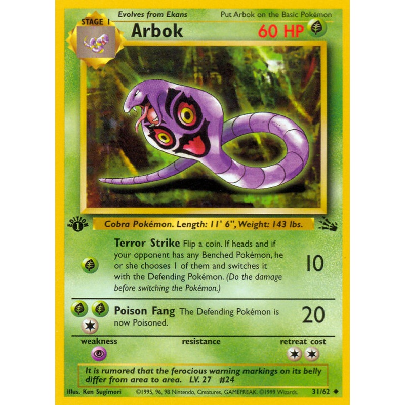Arbok (31/62) [Fossil 1st Edition]
