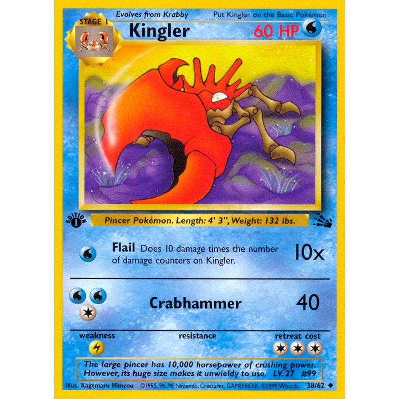 Kingler (38/62) [Fossil 1st Edition]
