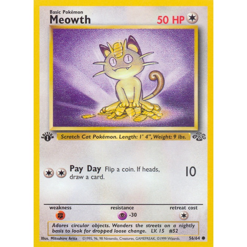 Meowth (56/64) [Jungle 1st Edition]