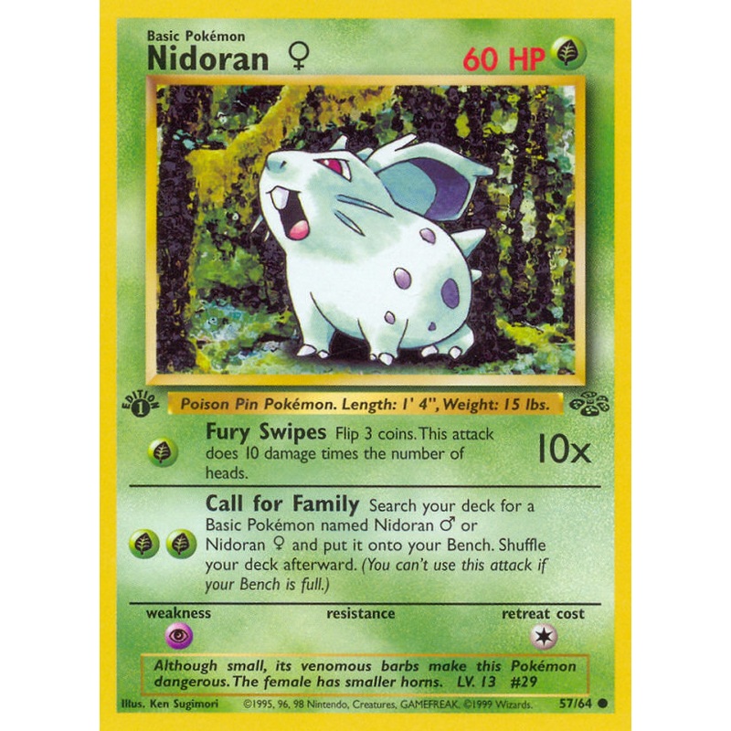 Nidoran (57/64) (Female) [Jungle 1st Edition]