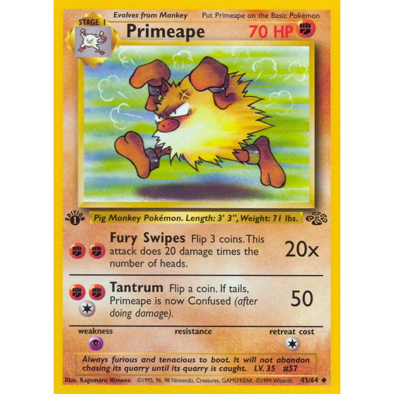 Primeape (43/64) [Jungle 1st Edition]