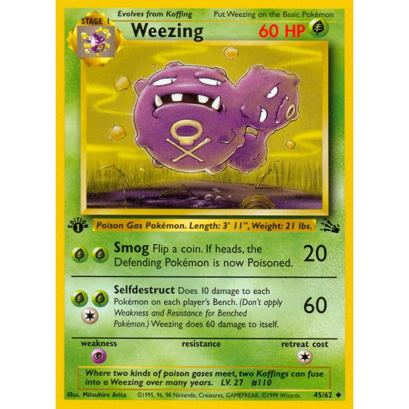 Weezing (45/62) [Fossil 1st Edition]