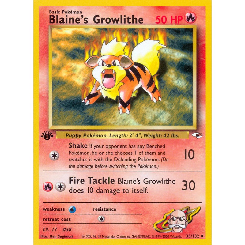 Blaine's Growlithe (35/132) [Gym Heroes 1st Edition]