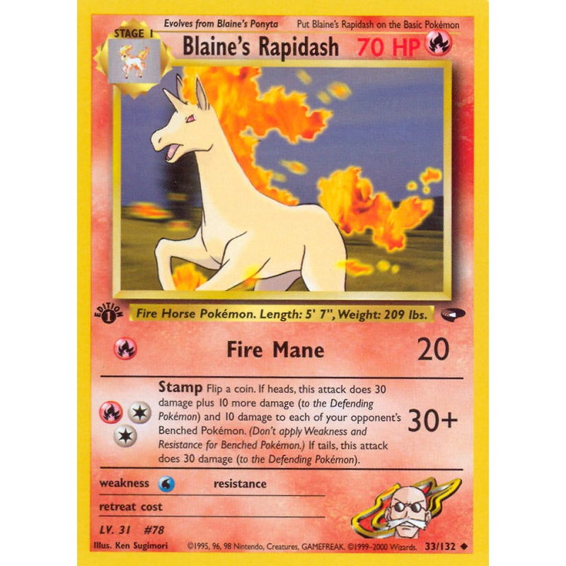 Blaine's Rapidash (33/132) [Gym Challenge 1st Edition]