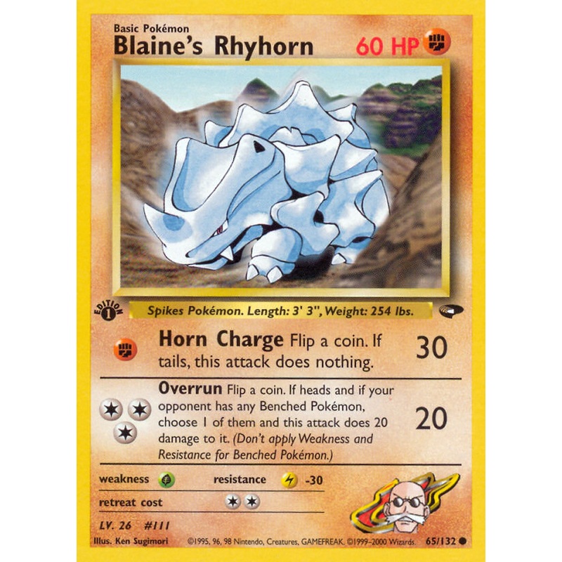 Blaine's Rhyhorn (65/132) [Gym Challenge 1st Edition]