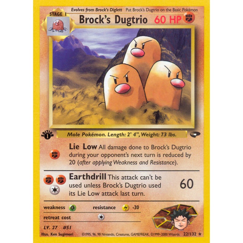 Brock's Dugtrio (22/132) [Gym Challenge 1st Edition]