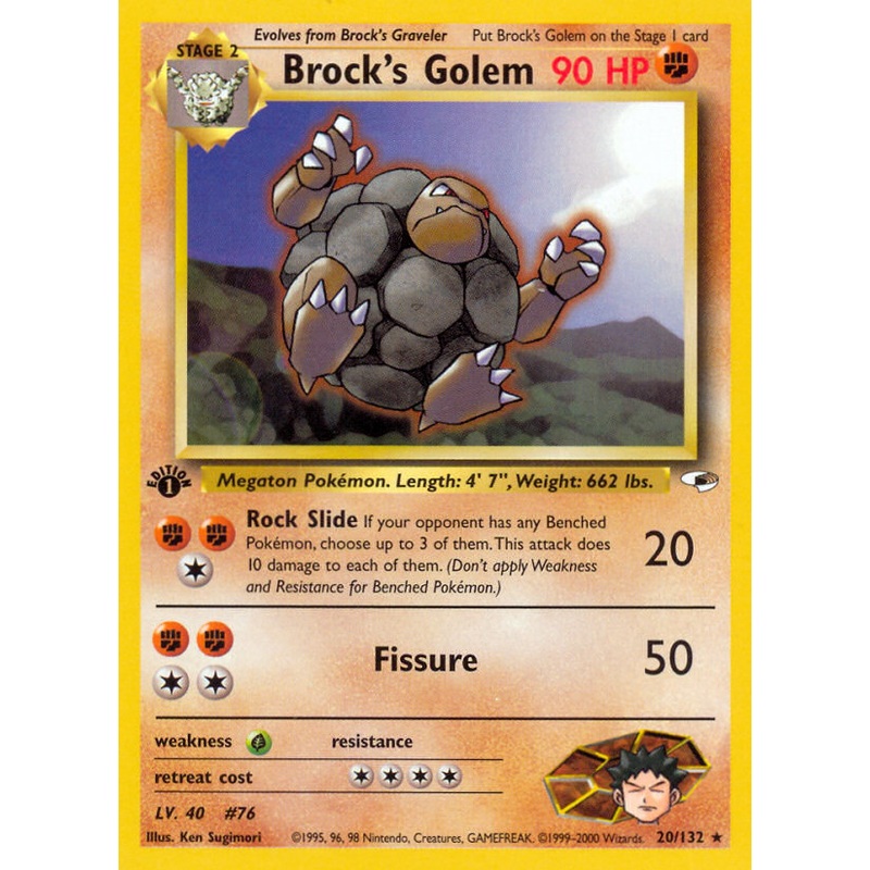 Brock's Golem (20/132) [Gym Heroes 1st Edition]