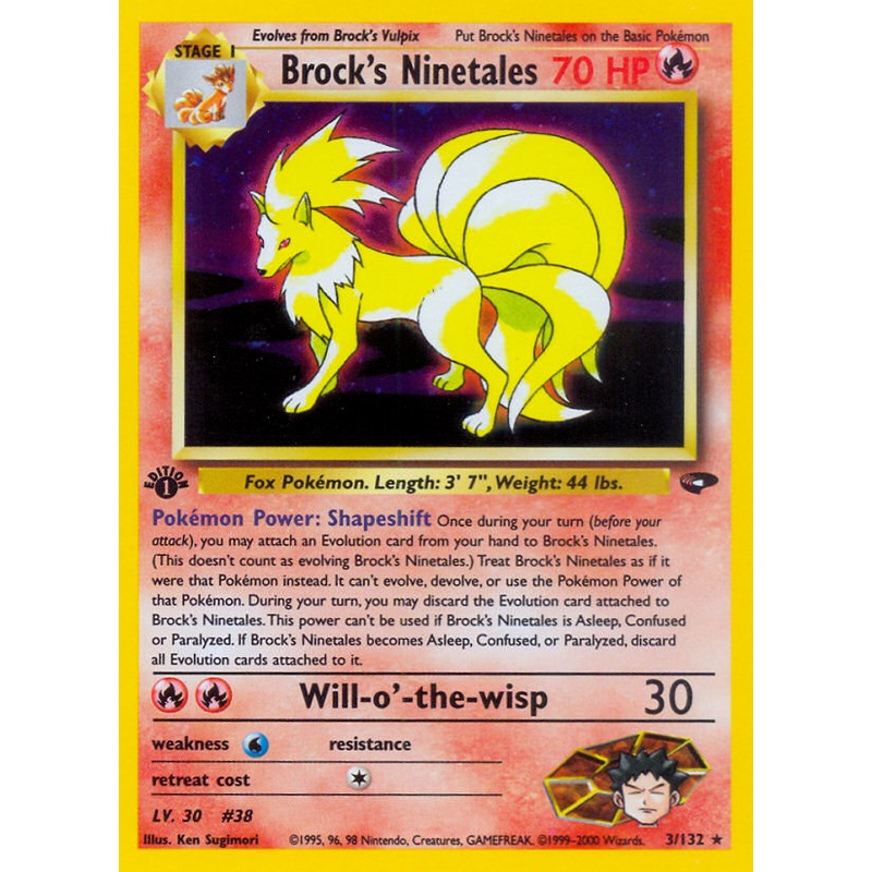 Brock's Ninetales (3/132) [Gym Challenge 1st Edition]