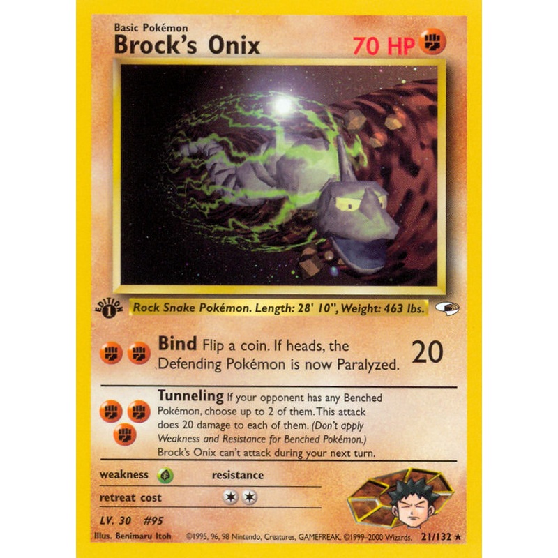 Brock's Onix (21/132) [Gym Heroes 1st Edition]