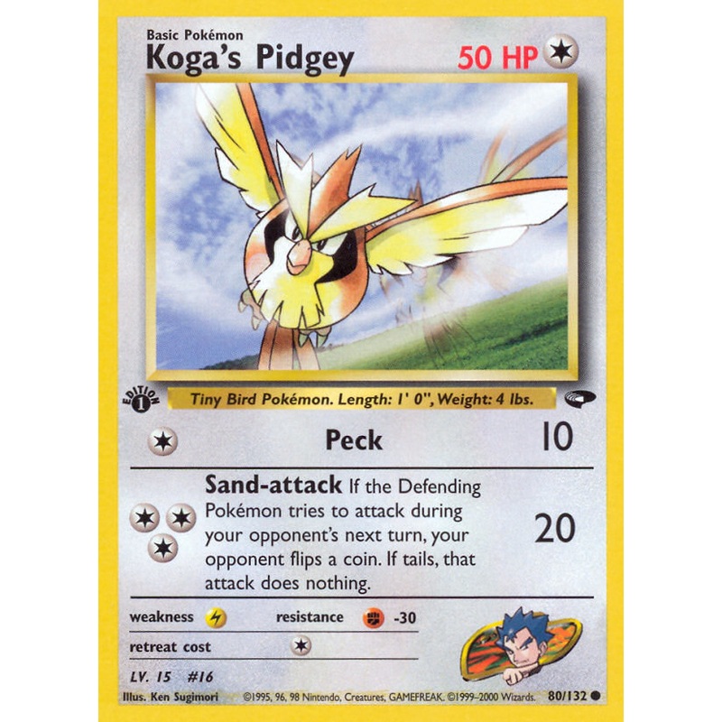 Koga's Pidgey (80/132) [Gym Challenge 1st Edition]