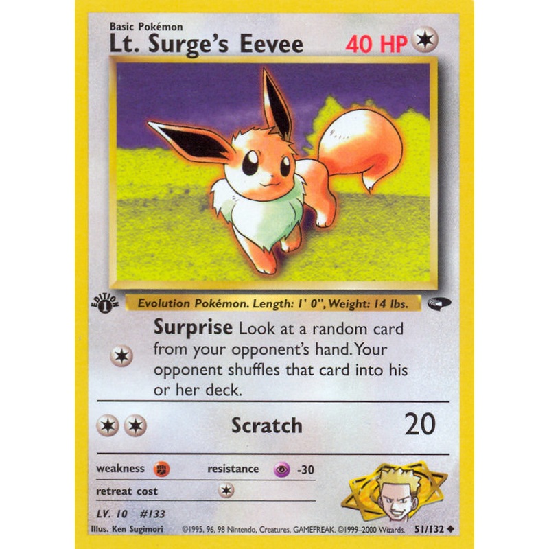 Lt. Surge's Eevee (51/132) [Gym Challenge 1st Edition]