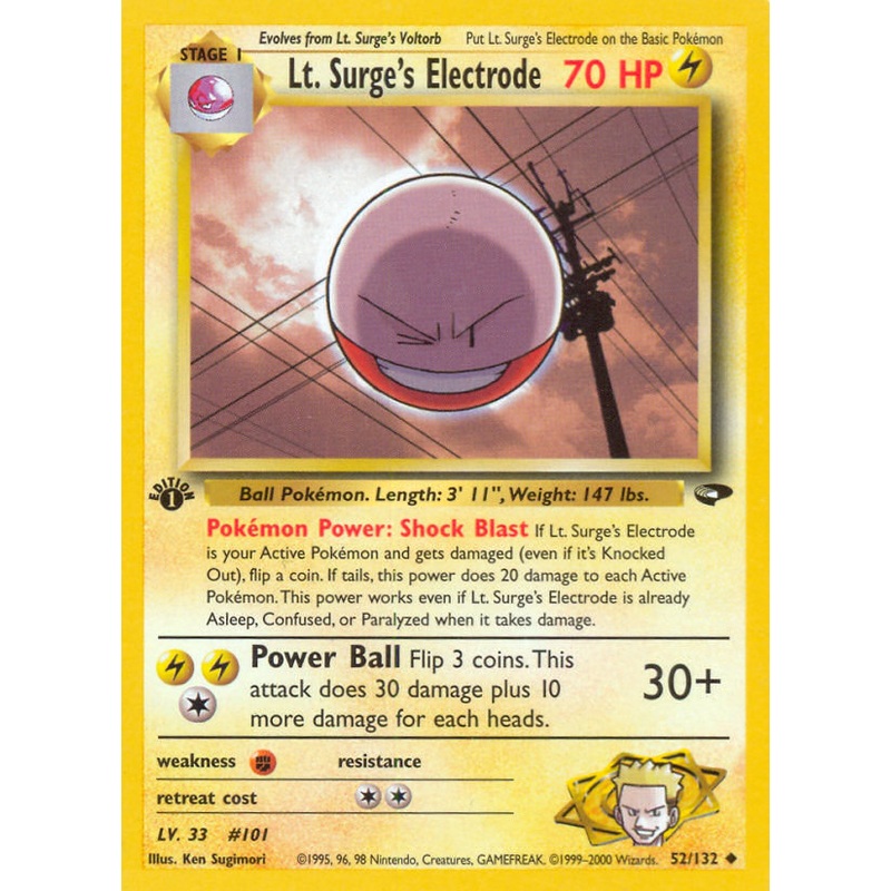 Lt. Surge's Electrode (52/132) [Gym Challenge 1st Edition]