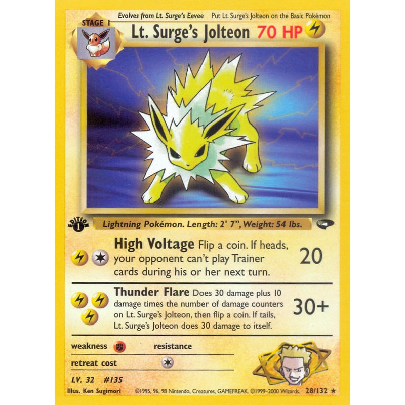 Lt. Surge's Jolteon (28/132) [Gym Challenge 1st Edition]
