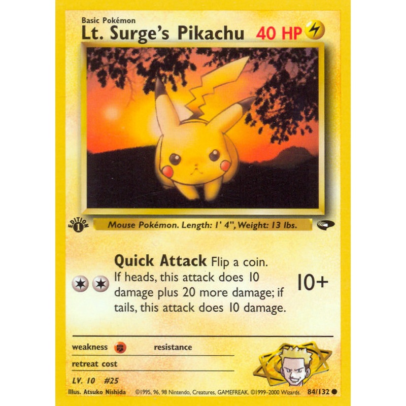 Lt. Surge's Pikachu (84/132) [Gym Challenge 1st Edition]