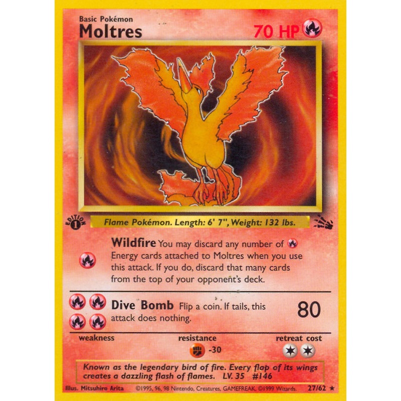 Moltres (27/62) [Fossil 1st Edition]