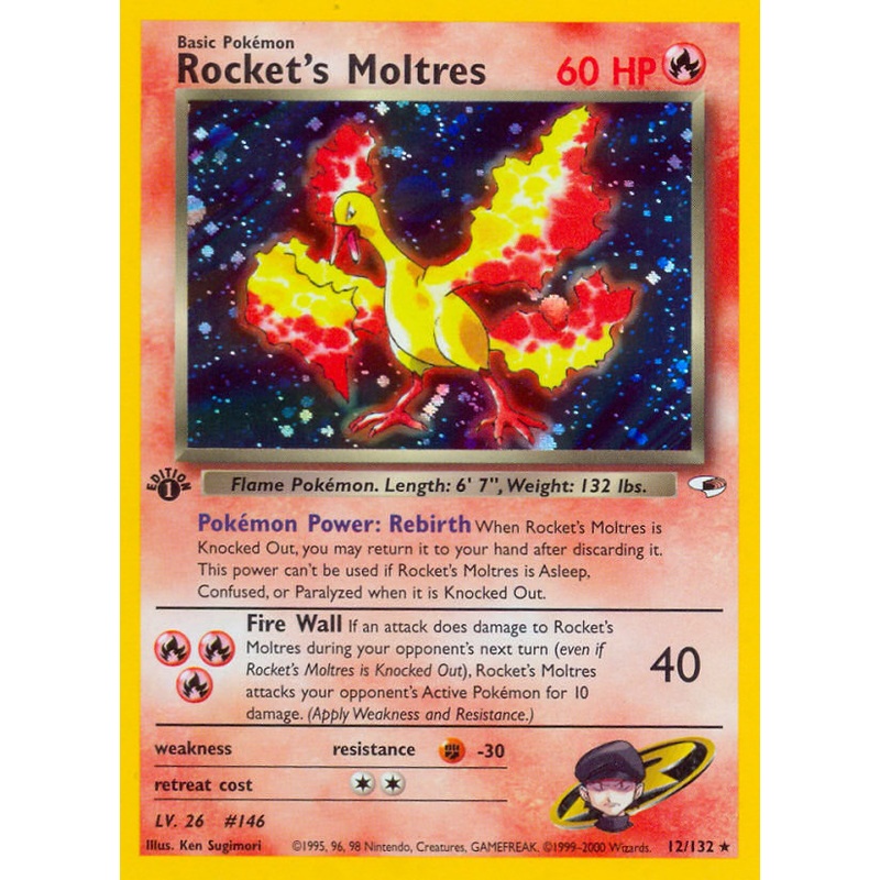 Rocket's Moltres (12/132) [Gym Heroes 1st Edition]