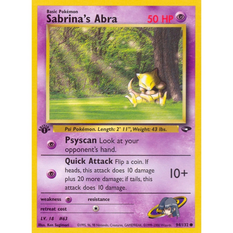 Sabrina's Abra (94/132) [Gym Challenge 1st Edition]