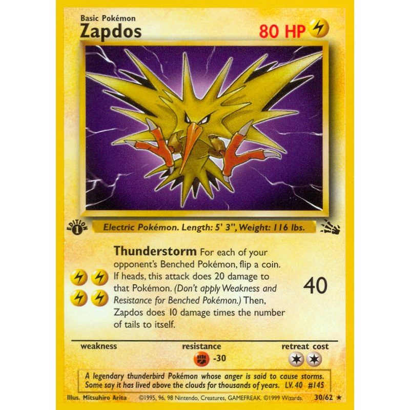 Zapdos (30/62) [Fossil 1st Edition]