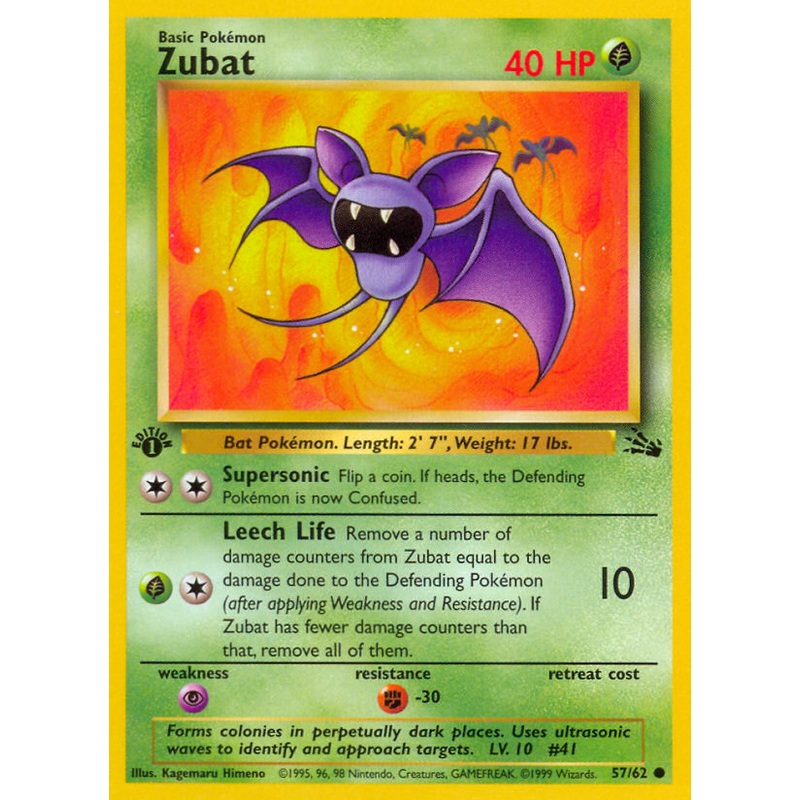 Zubat (57/62) [Fossil 1st Edition]