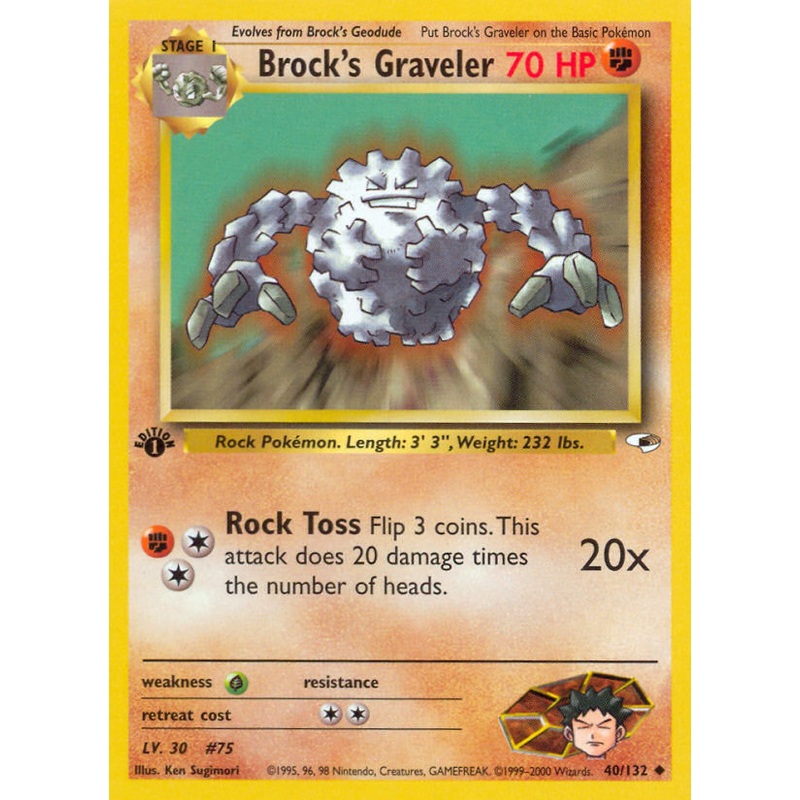 Brock's Graveler (40/132) [Gym Heroes 1st Edition]