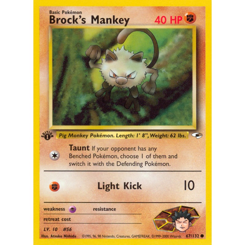 Brock's Mankey (67/132) [Gym Heroes 1st Edition]