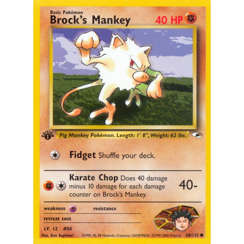 Brock's Mankey (68/132) [Gym Heroes 1st Edition]