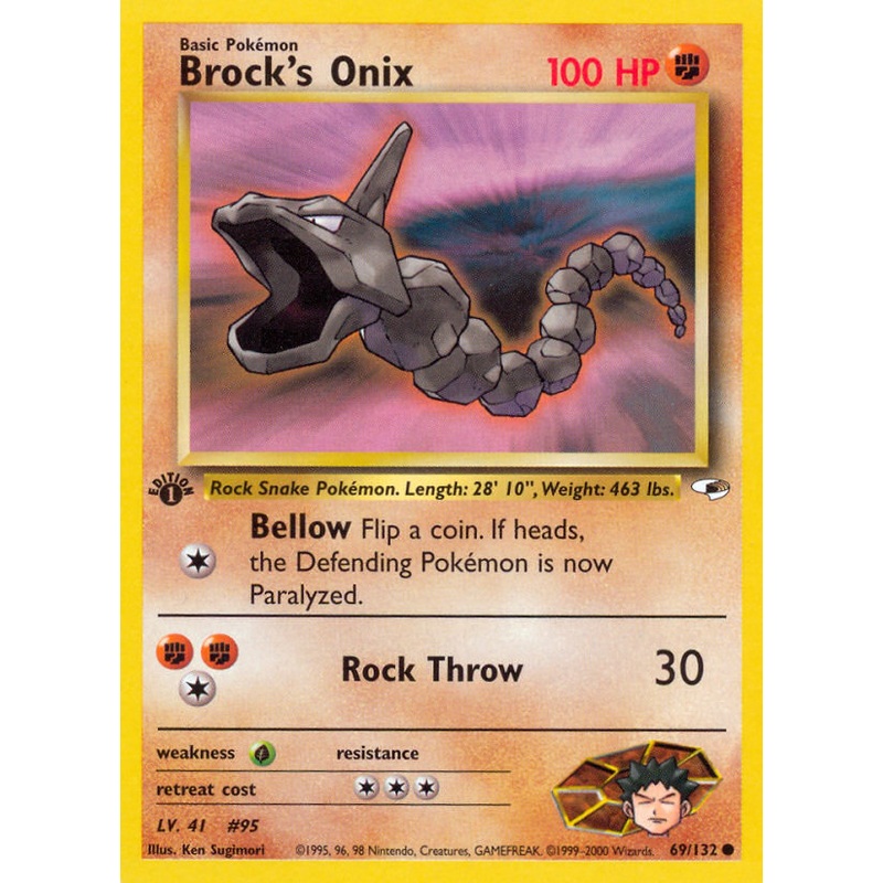Brock's Onix (69/132) [Gym Heroes 1st Edition]