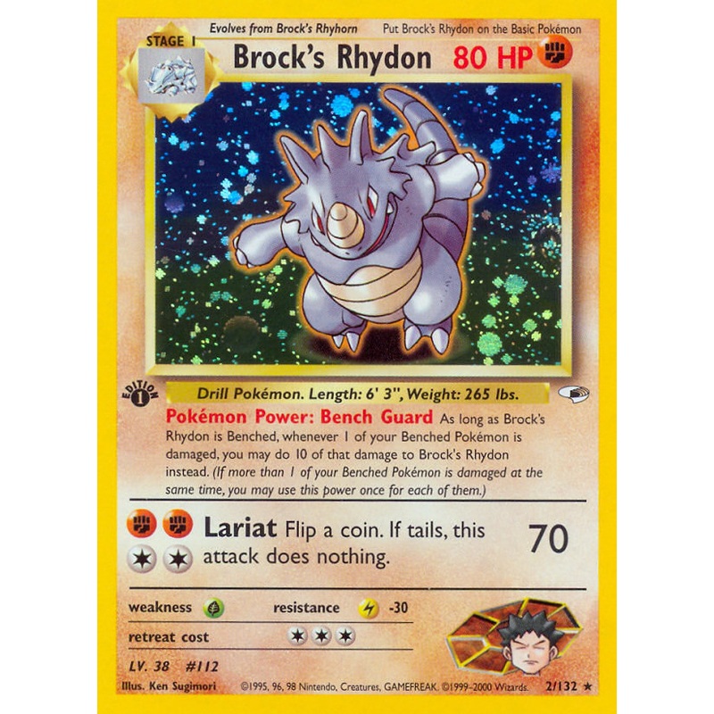 Brock's Rhydon (2/132) [Gym Heroes 1st Edition]