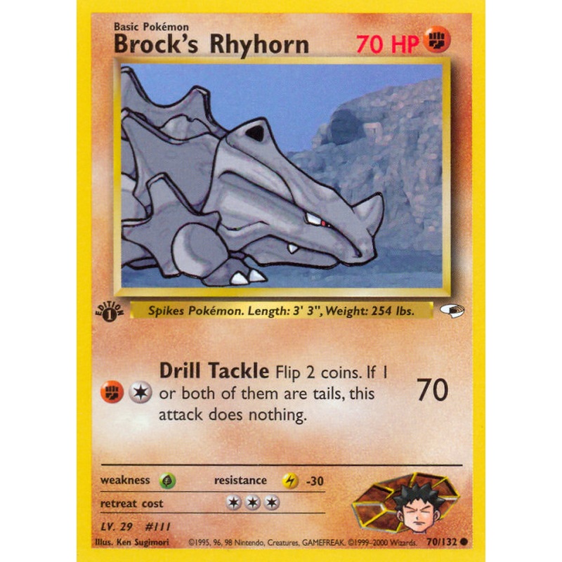 Brock's Rhyhorn (70/132) [Gym Heroes 1st Edition]