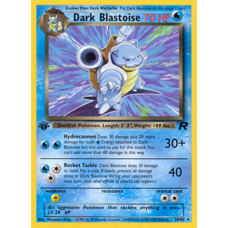 Dark Blastoise (20/82) [Team Rocket 1st Edition]