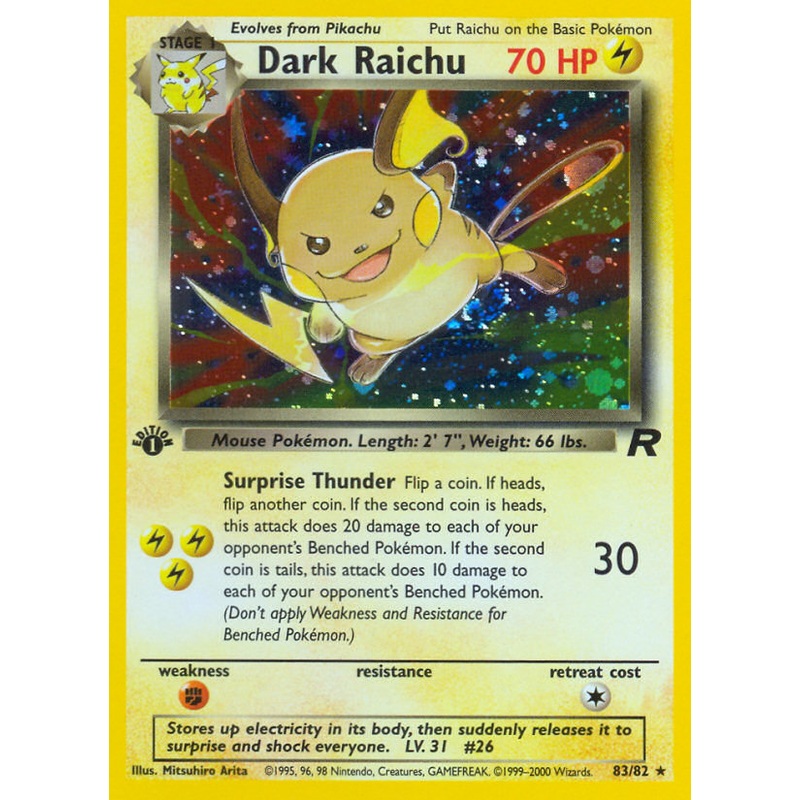 Dark Raichu (83/82) [Team Rocket 1st Edition]
