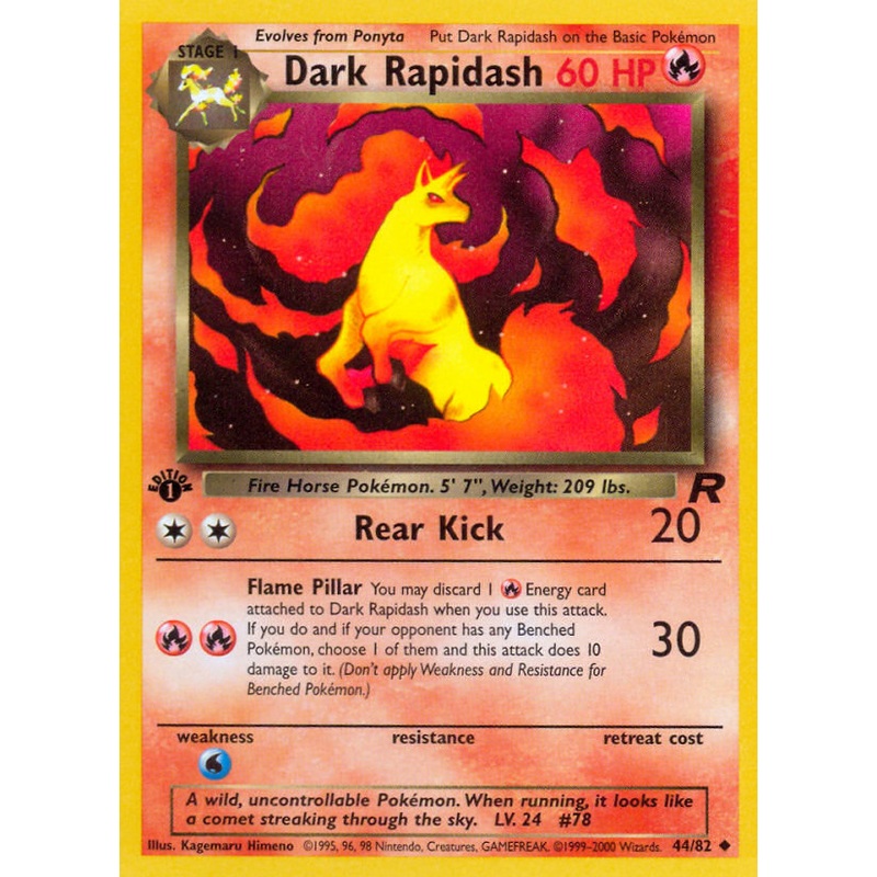 Dark Rapidash (44/82) [Team Rocket 1st Edition]