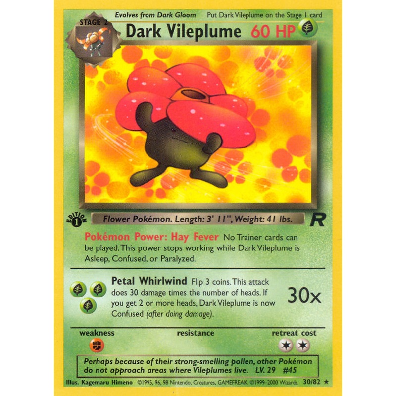 Dark Vileplume (30/82) [Team Rocket 1st Edition]